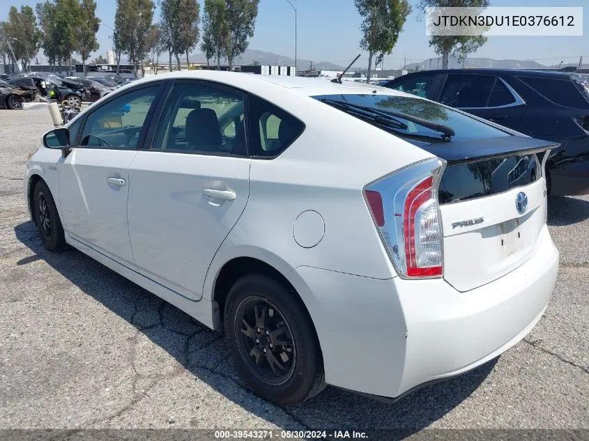 2014 Toyota Prius Two VIN: JTDKN3DU1E0376612 Lot: 39543271