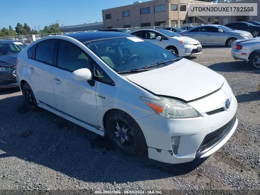 JTDKN3DUXE1782558 2014 Toyota Prius Three