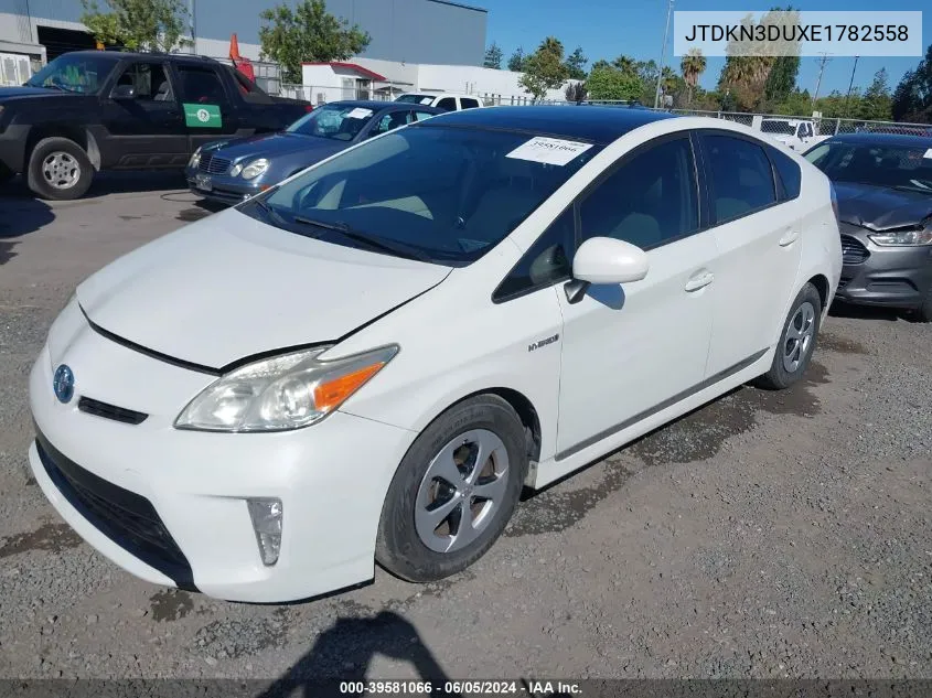 JTDKN3DUXE1782558 2014 Toyota Prius Three