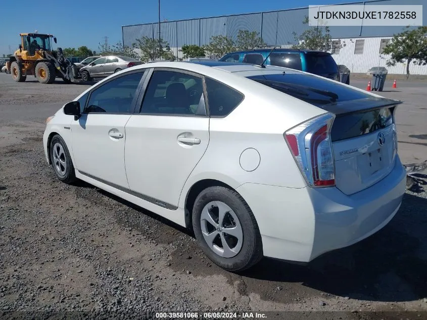 JTDKN3DUXE1782558 2014 Toyota Prius Three