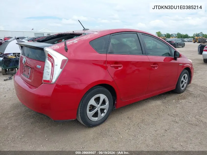 2014 Toyota Prius Three VIN: JTDKN3DU1E0385214 Lot: 39669507