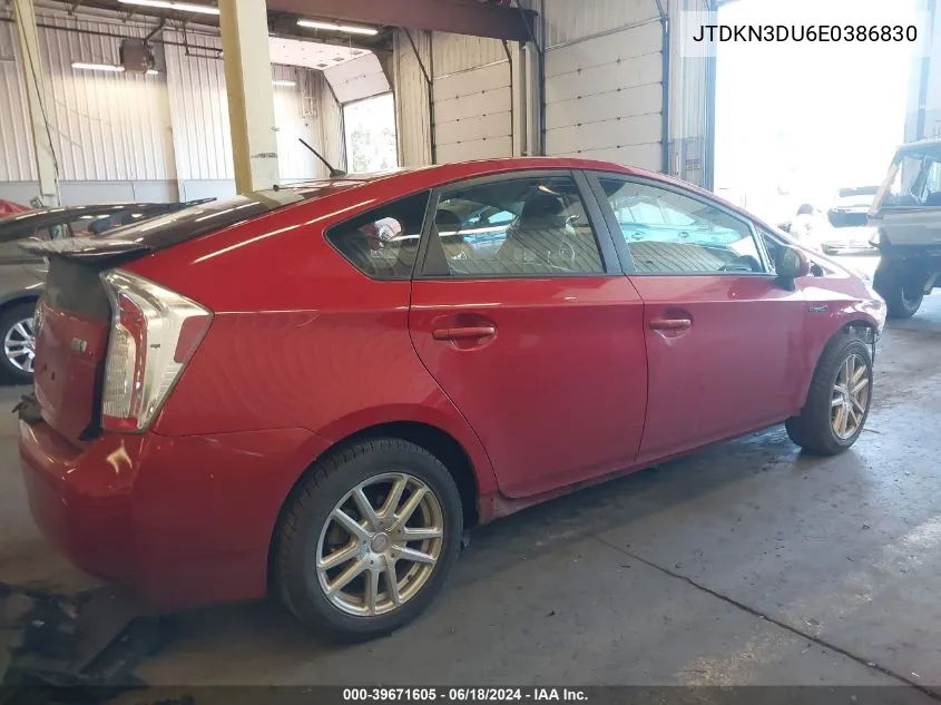 2014 Toyota Prius Two VIN: JTDKN3DU6E0386830 Lot: 39671605