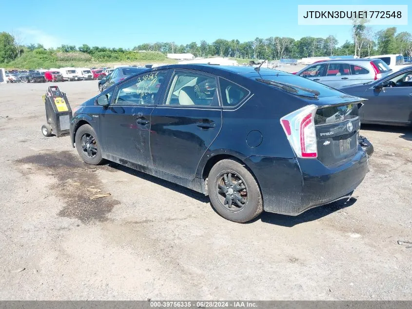 2014 Toyota Prius Two VIN: JTDKN3DU1E1772548 Lot: 39756335