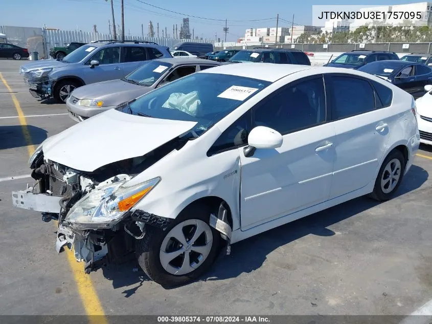 2014 Toyota Prius Three VIN: JTDKN3DU3E1757095 Lot: 39805374