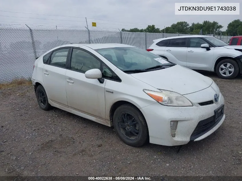 JTDKN3DU9E1743038 2014 Toyota Prius Two