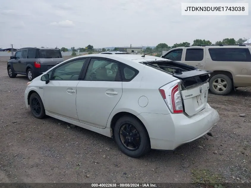 2014 Toyota Prius Two VIN: JTDKN3DU9E1743038 Lot: 40022638