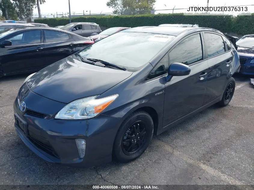 2014 Toyota Prius Two VIN: JTDKN3DU2E0376313 Lot: 40060508