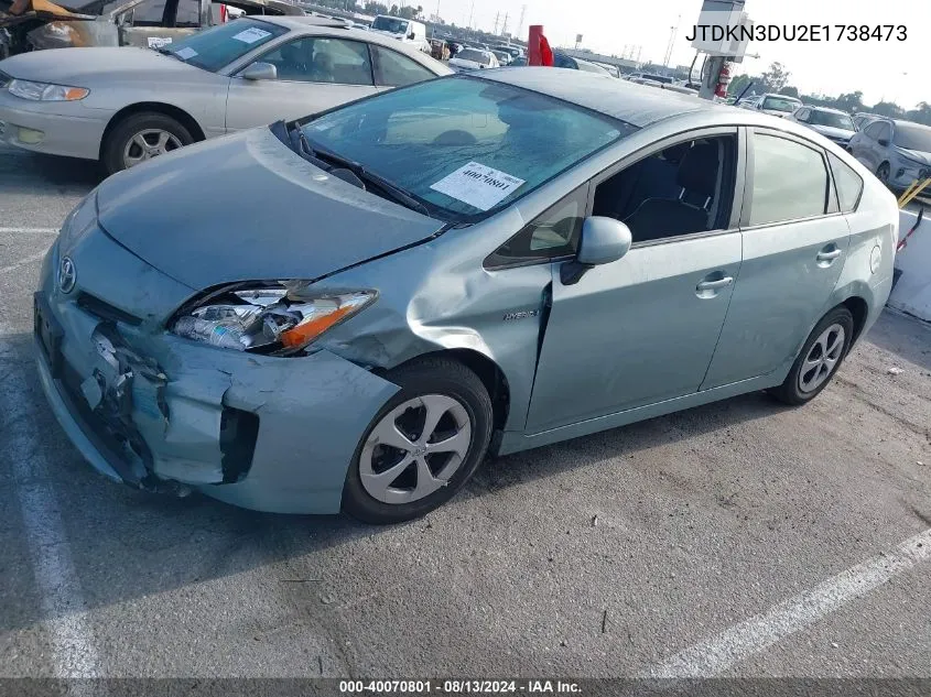 2014 Toyota Prius Four VIN: JTDKN3DU2E1738473 Lot: 40070801