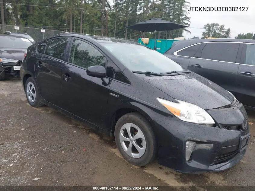 2014 Toyota Prius Three VIN: JTDKN3DU3E0382427 Lot: 40152114