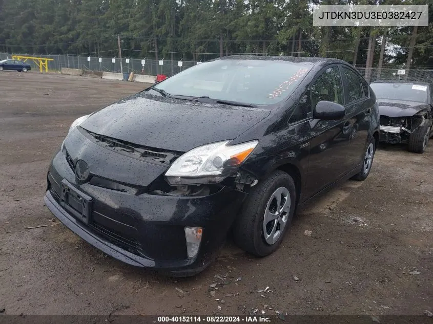 2014 Toyota Prius Three VIN: JTDKN3DU3E0382427 Lot: 40152114