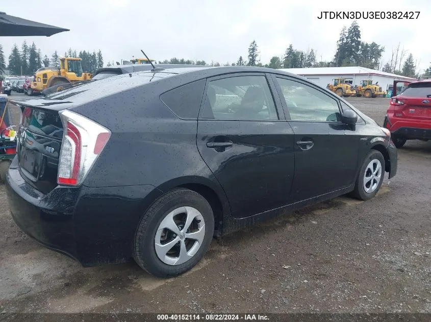 2014 Toyota Prius Three VIN: JTDKN3DU3E0382427 Lot: 40152114