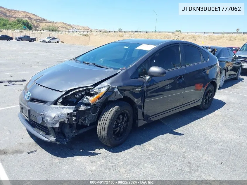 2014 Toyota Prius Two VIN: JTDKN3DU0E1777062 Lot: 40172730