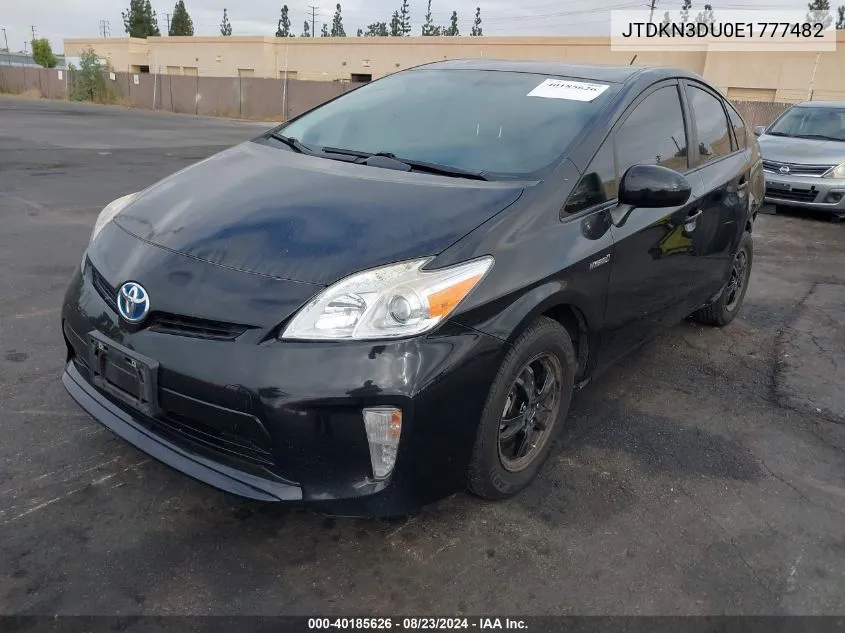 2014 Toyota Prius Four VIN: JTDKN3DU0E1777482 Lot: 40185626