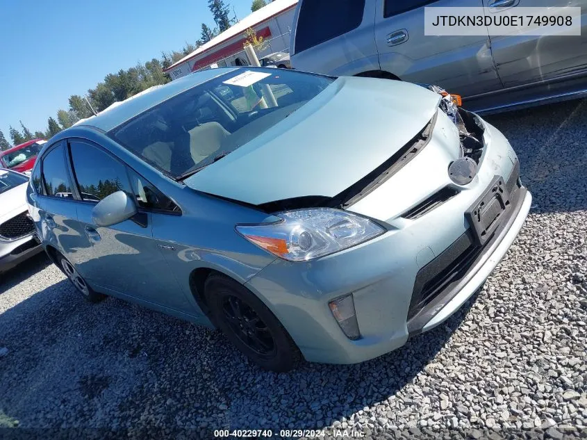 JTDKN3DU0E1749908 2014 Toyota Prius Two