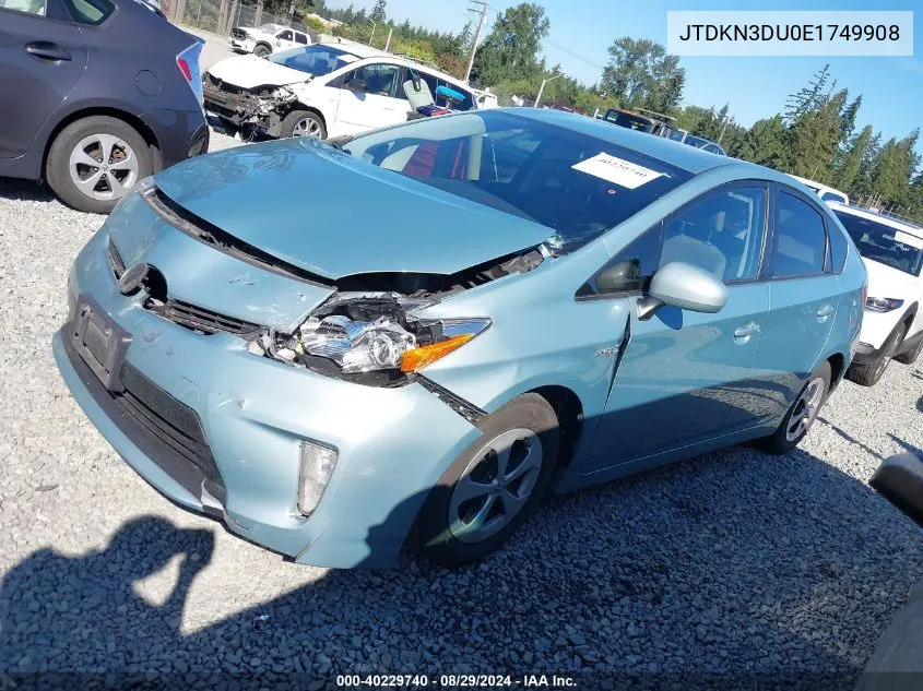 2014 Toyota Prius Two VIN: JTDKN3DU0E1749908 Lot: 40229740