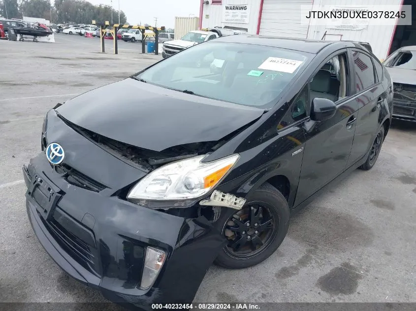 2014 Toyota Prius Four VIN: JTDKN3DUXE0378245 Lot: 40232454