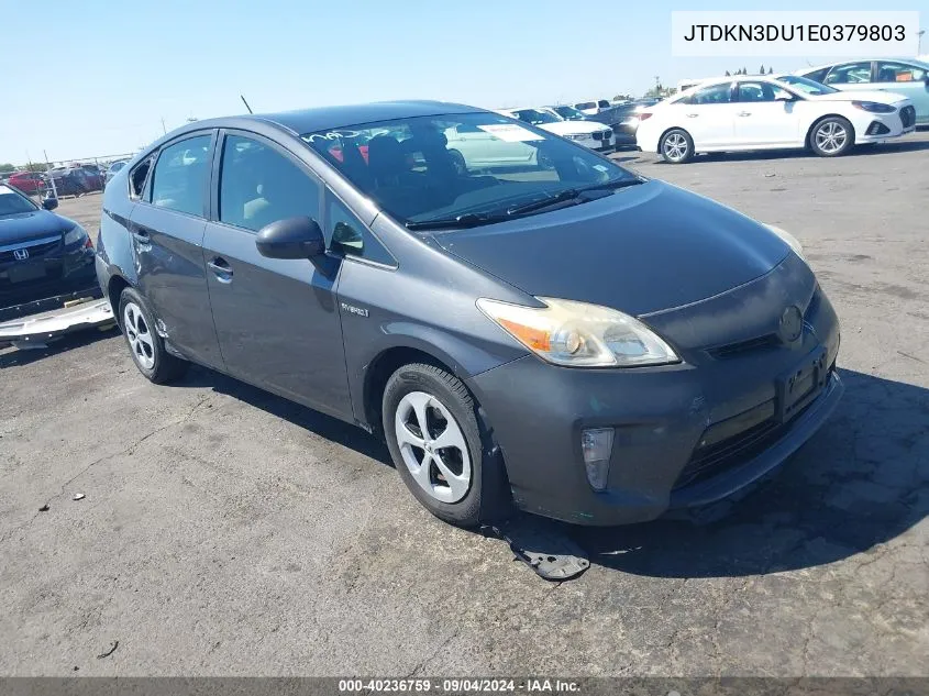 2014 Toyota Prius Two VIN: JTDKN3DU1E0379803 Lot: 40236759