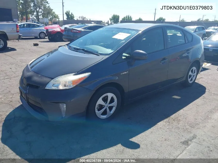 2014 Toyota Prius Two VIN: JTDKN3DU1E0379803 Lot: 40236759