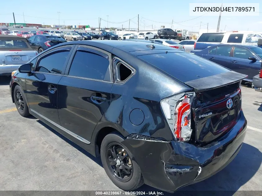 JTDKN3DU4E1789571 2014 Toyota Prius Four