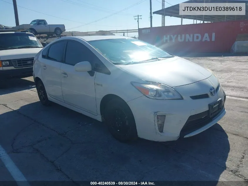 2014 Toyota Prius Three VIN: JTDKN3DU1E0389618 Lot: 40240539