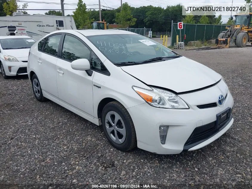 JTDKN3DU2E1802740 2014 Toyota Prius Two