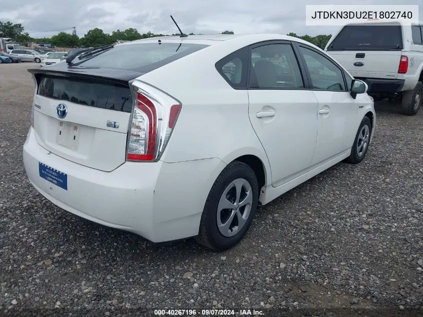 2014 Toyota Prius Two VIN: JTDKN3DU2E1802740 Lot: 40267196