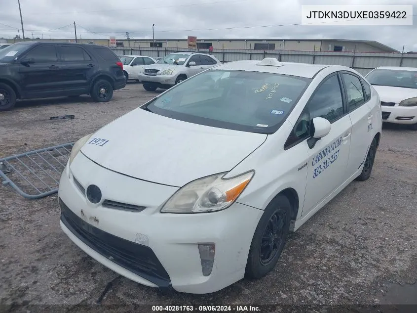 JTDKN3DUXE0359422 2014 Toyota Prius Two