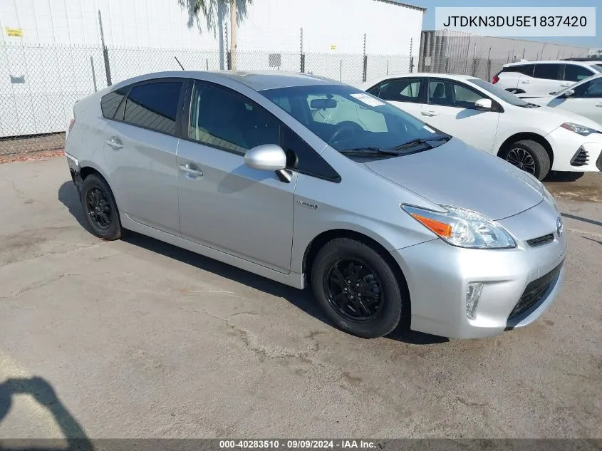 2014 Toyota Prius Three VIN: JTDKN3DU5E1837420 Lot: 40283510