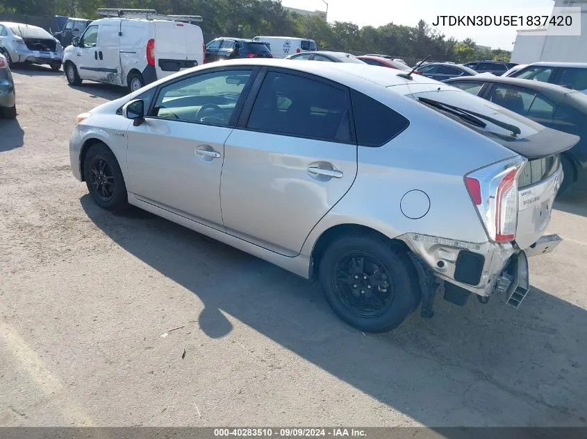 2014 Toyota Prius Three VIN: JTDKN3DU5E1837420 Lot: 40283510