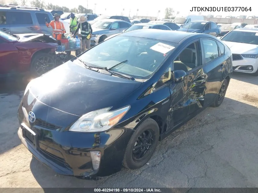 2014 Toyota Prius VIN: JTDKN3DU1E0377064 Lot: 40294198