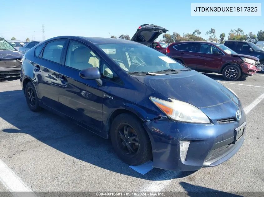 JTDKN3DUXE1817325 2014 Toyota Prius Three