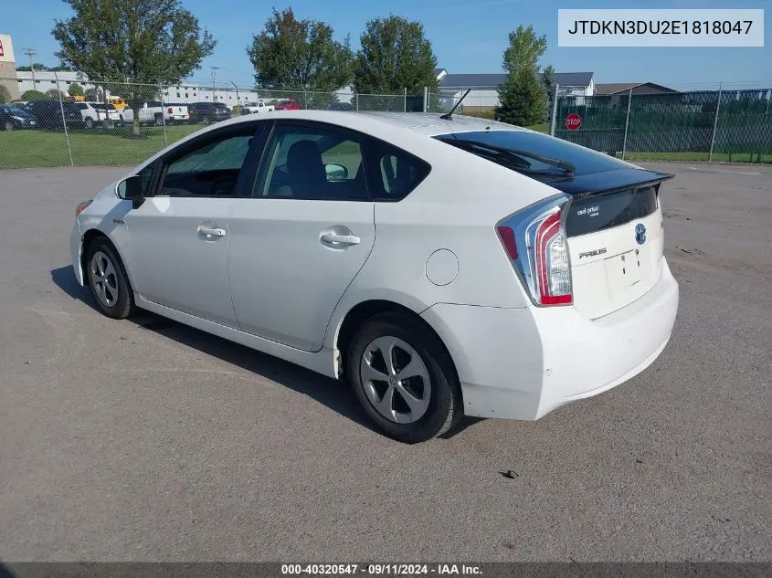 2014 Toyota Prius VIN: JTDKN3DU2E1818047 Lot: 40320547