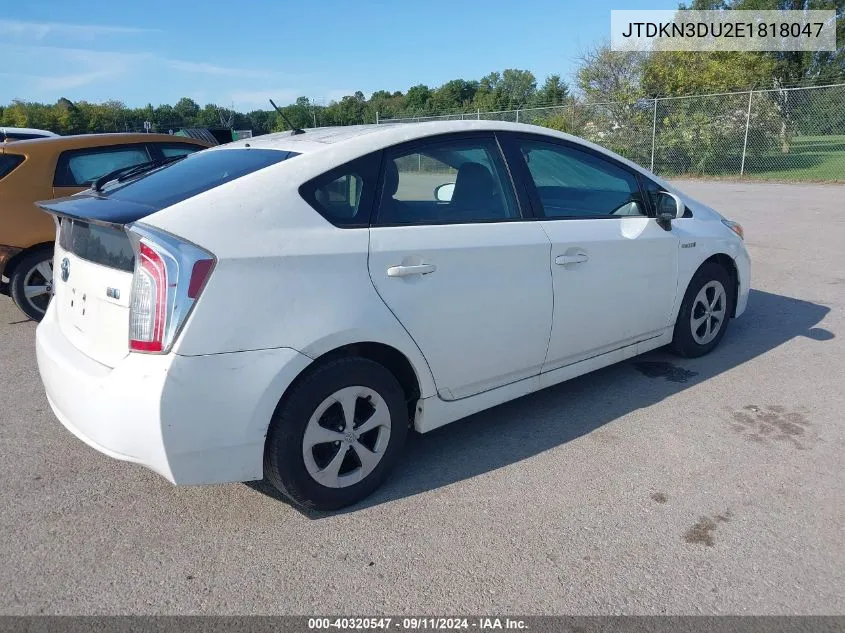 2014 Toyota Prius VIN: JTDKN3DU2E1818047 Lot: 40320547