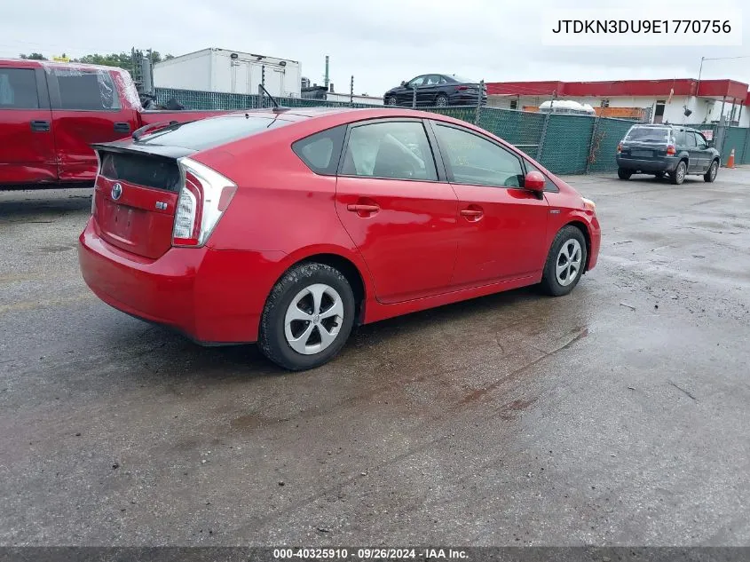 2014 Toyota Prius Three VIN: JTDKN3DU9E1770756 Lot: 40325910