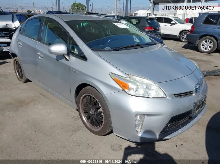 2014 Toyota Prius Two VIN: JTDKN3DU0E1760407 Lot: 40328315