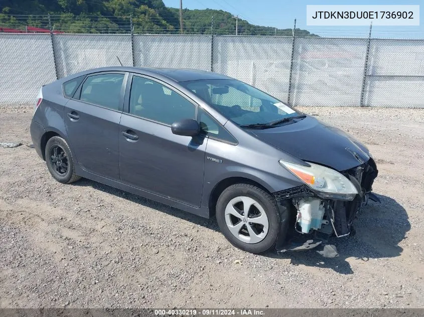 JTDKN3DU0E1736902 2014 Toyota Prius Three