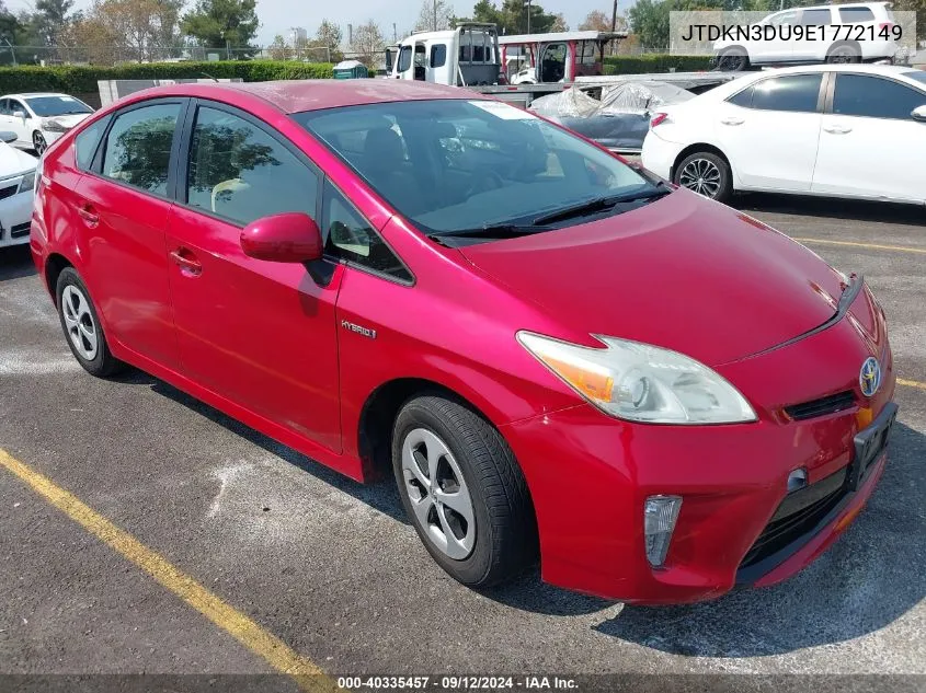 JTDKN3DU9E1772149 2014 Toyota Prius Three