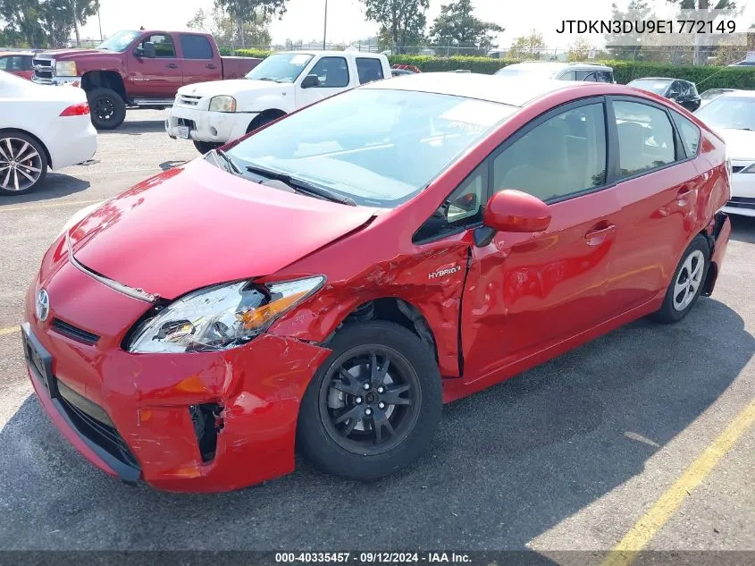 JTDKN3DU9E1772149 2014 Toyota Prius Three