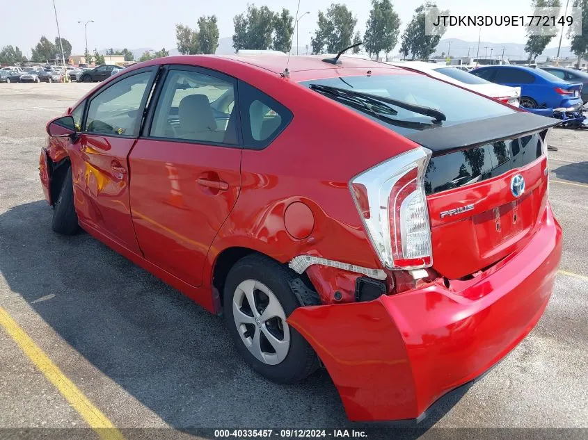 JTDKN3DU9E1772149 2014 Toyota Prius Three