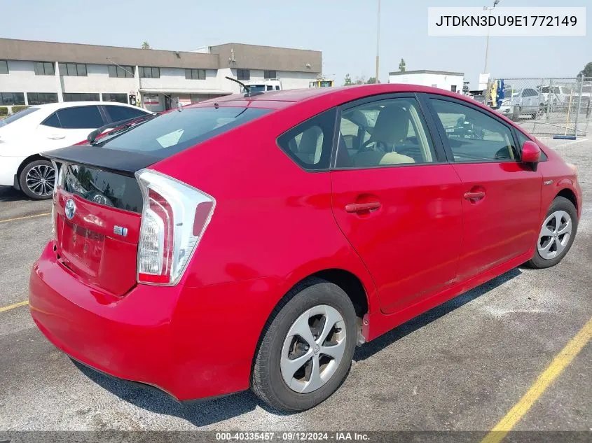 JTDKN3DU9E1772149 2014 Toyota Prius Three