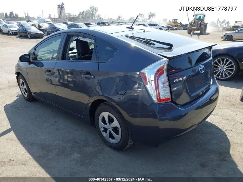 2014 Toyota Prius Four VIN: JTDKN3DU8E1778797 Lot: 40342357