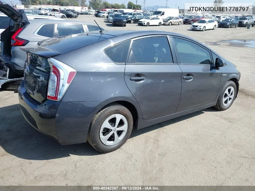 2014 Toyota Prius Four VIN: JTDKN3DU8E1778797 Lot: 40342357