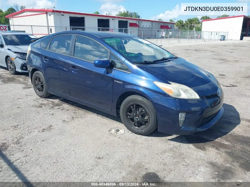 2014 Toyota Prius Two VIN: JTDKN3DU0E0359901 Lot: 40346096