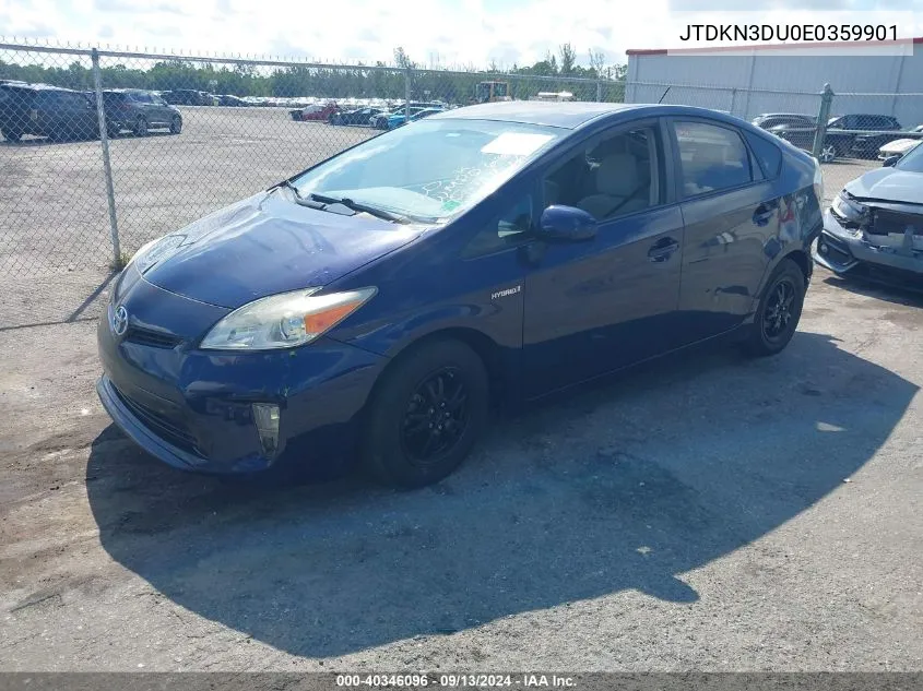 JTDKN3DU0E0359901 2014 Toyota Prius Two