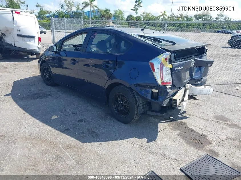 JTDKN3DU0E0359901 2014 Toyota Prius Two