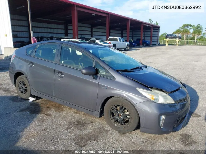 2014 Toyota Prius Two VIN: JTDKN3DU0E0362992 Lot: 40347957