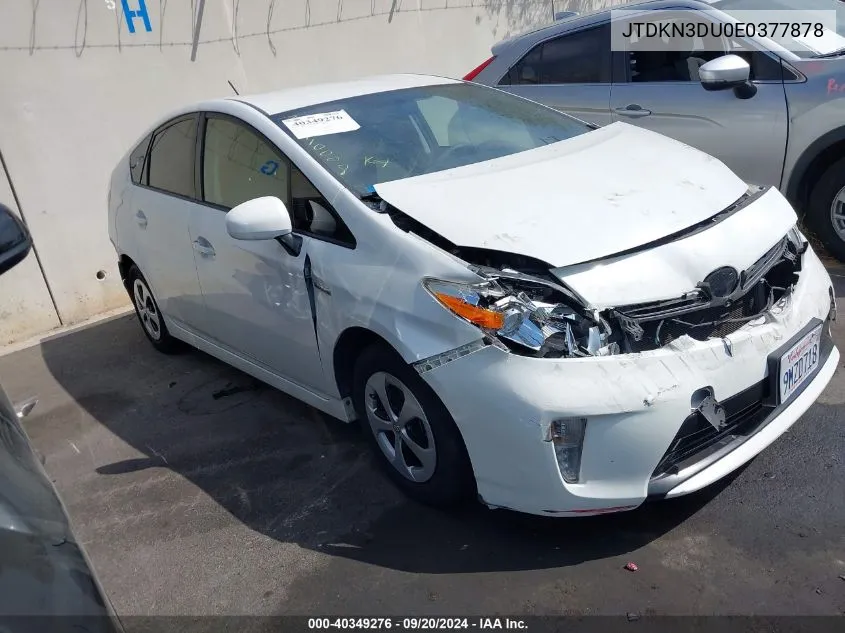 2014 Toyota Prius Three VIN: JTDKN3DU0E0377878 Lot: 40349276