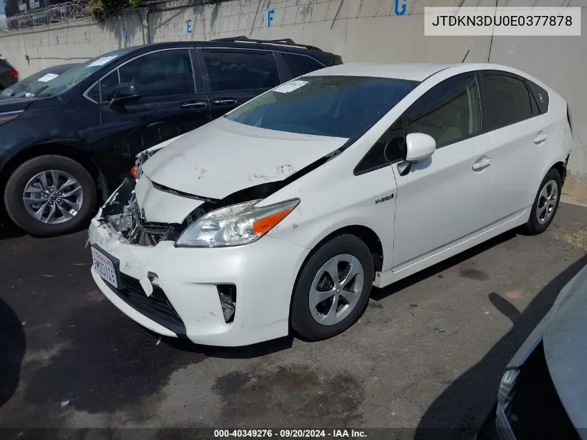 2014 Toyota Prius Three VIN: JTDKN3DU0E0377878 Lot: 40349276