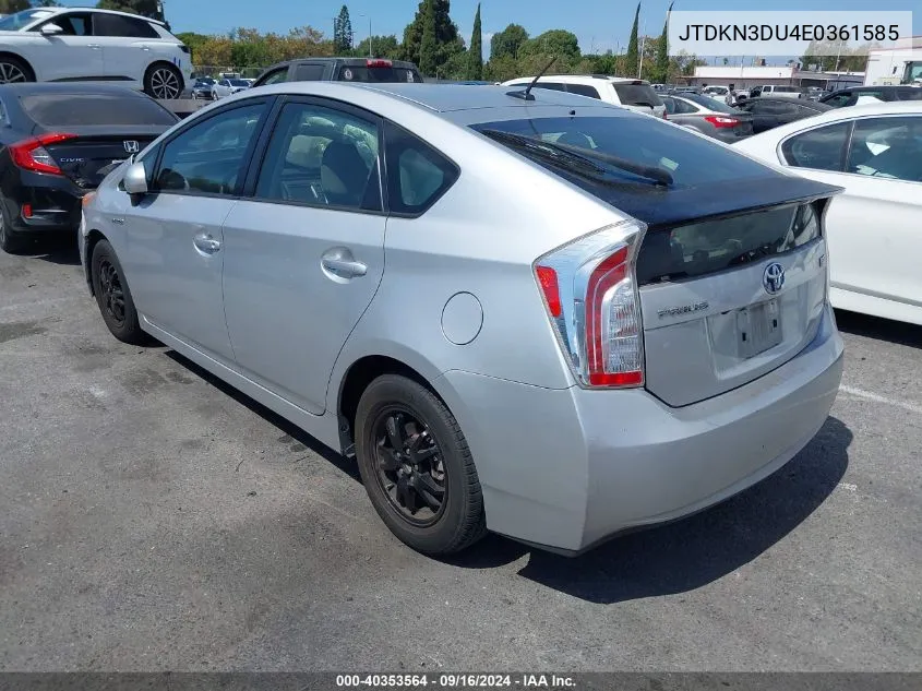 JTDKN3DU4E0361585 2014 Toyota Prius Three