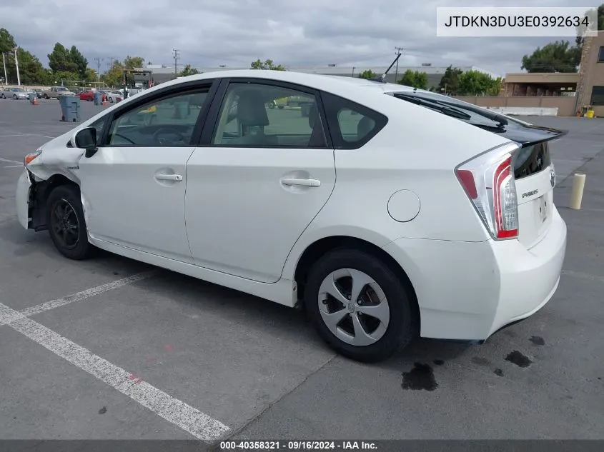 JTDKN3DU3E0392634 2014 Toyota Prius Four